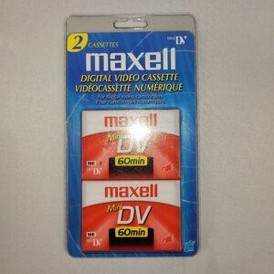 Maxell Mini DV 60 Minute Digital Video Cassette Tape Set 2 SEALED